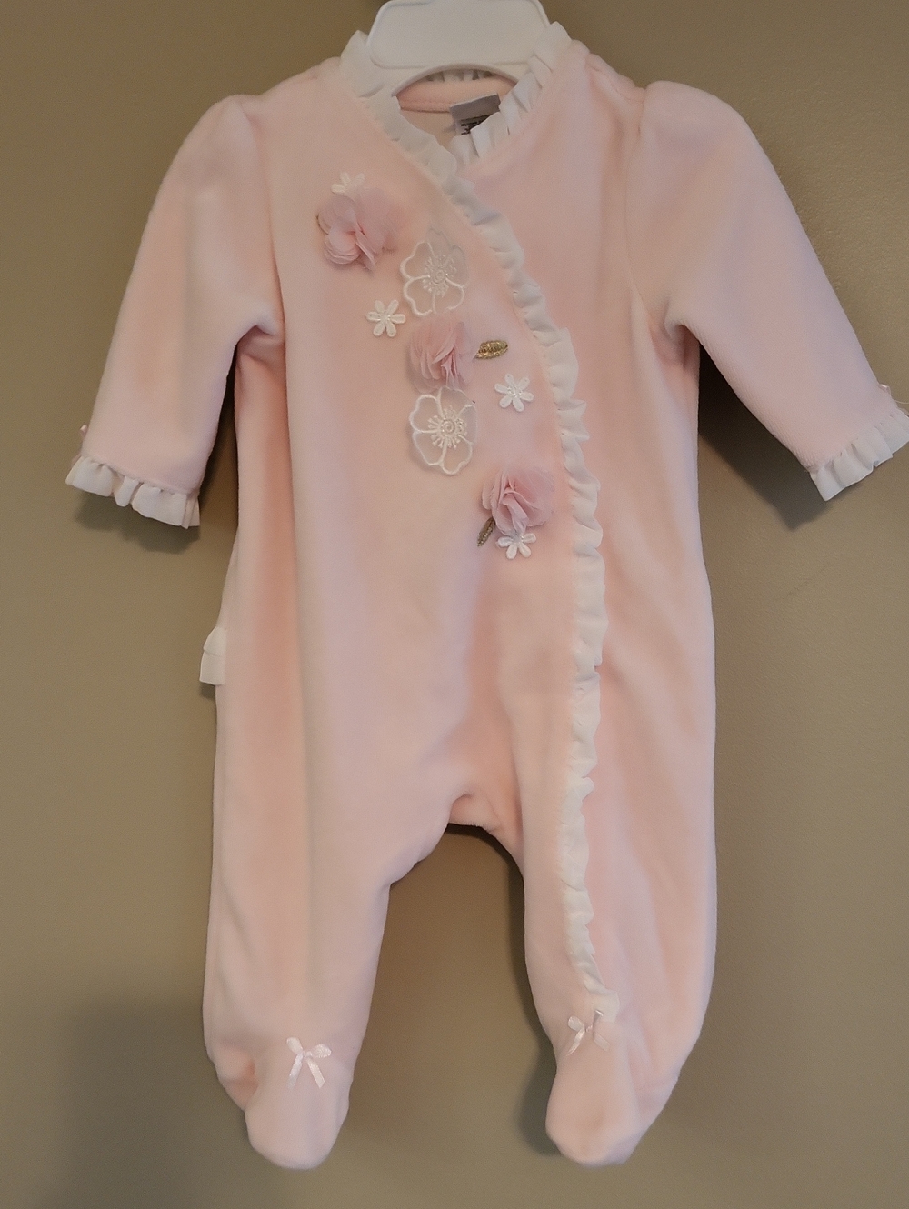 Adorable soft velour footed sleeper/footie